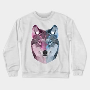 Colourful Geometric Wolf Pattern Crewneck Sweatshirt